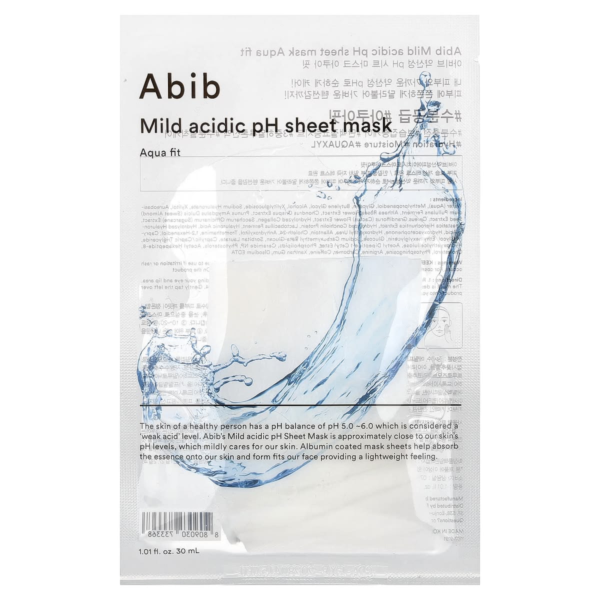 ABIB - Mild Acidic Ph Aqua Fit Sheet Mask, 30ml